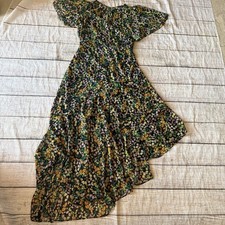 ASTR the Label Flutter Sleeve Maxi Dress in Black Daisy Floral Size Medium