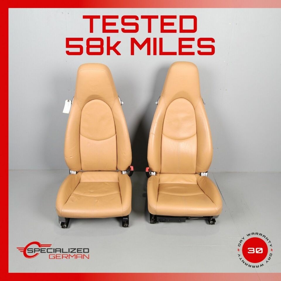 2005-2008 Porsche 911 997 Front Seats Pair Left Right Beige