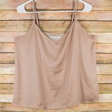 Abercrombie Fitch Womens L Champagne Tan Beige Silky Cami Camisole Tank Top