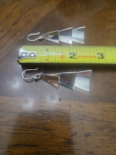 Sterling Silver Triangular Dangle Earrings