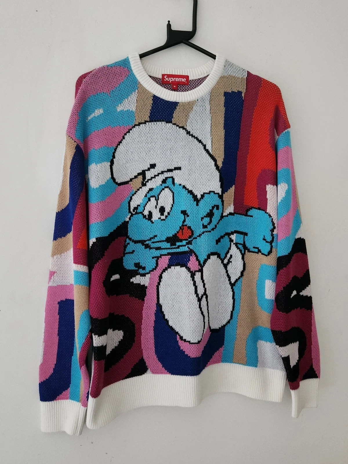 Pull col rond FW20 Supreme Schtroumpfs taille M medium