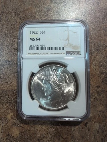 1922 Peace Silver Dollar NGC MS64  Beautiful Coin! 😍