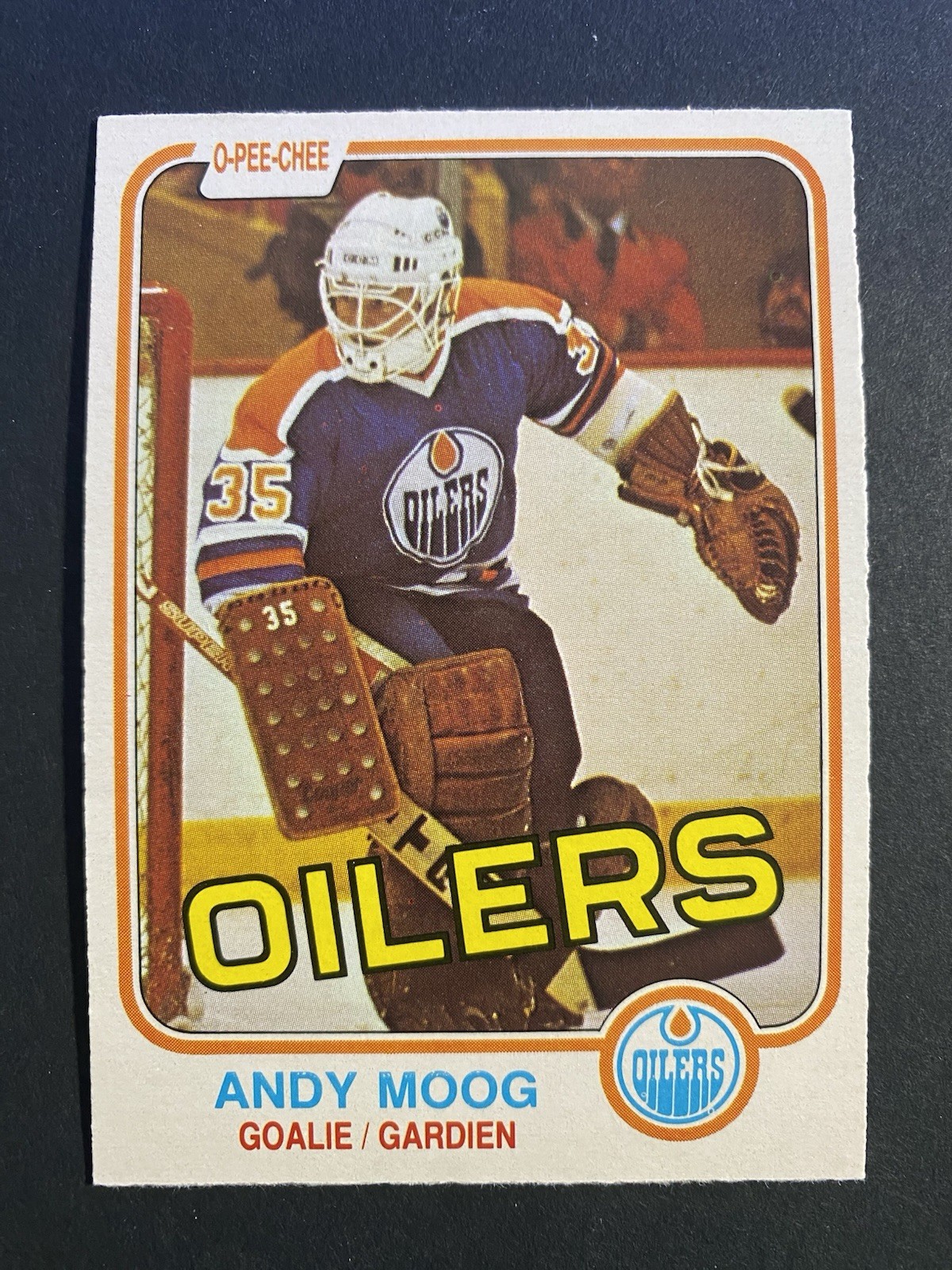 1981-82 O-Pee-Chee Hockey Andy Moog Oilers Rookie Card #120 (e)