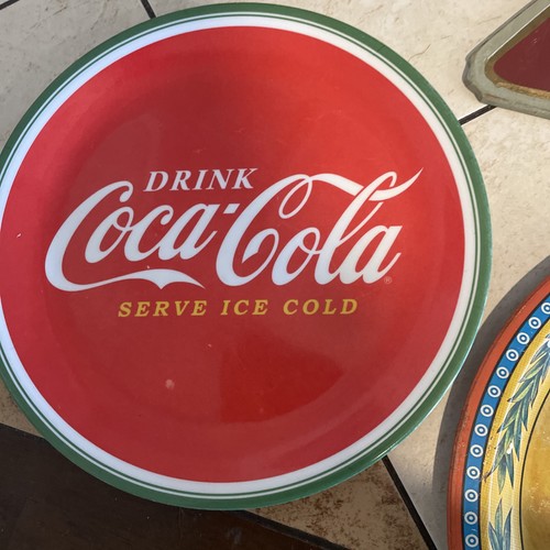 VINTAGE Lot Of 5 Tray Pictures Plaque Plate Mixed Coca-Cola - Picture 5 of 10