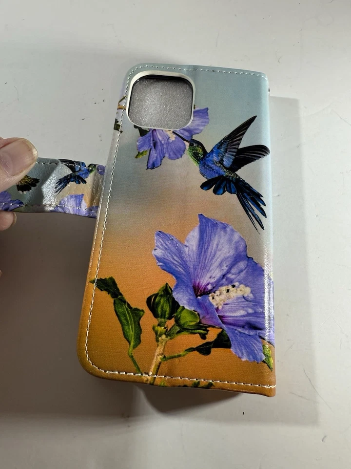 "Funda billetera de vinilo con pantalla de 5,25"" Hummingbird Flower Iphone nueva sin etiquetas" Foto 4 de 4