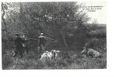 61 Domfront Hunting Scene In The Forest Of Andaine Postcard (B&W)