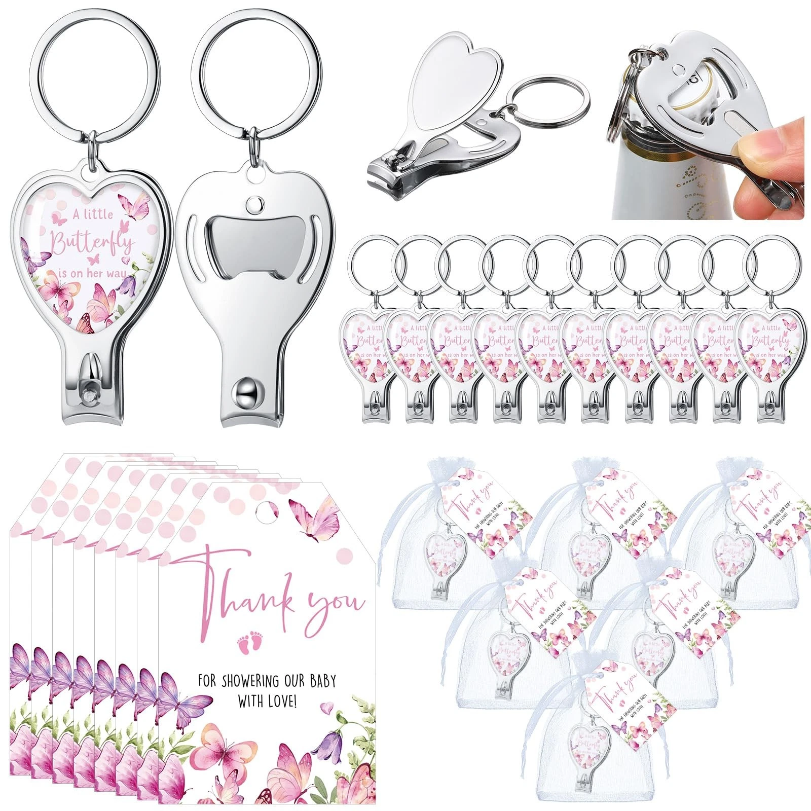 25 Sets Baby Shower Favor for Guests Butterfly Keychain with Nail Clipper and...
Opens in a new wind