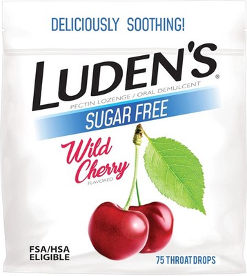 Luden's Sugar Free Wild Cherry Cough Drops 75 Throat Drops