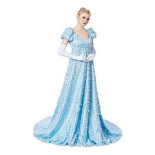 Daphne Regency Women's Lace Dress Small Blue