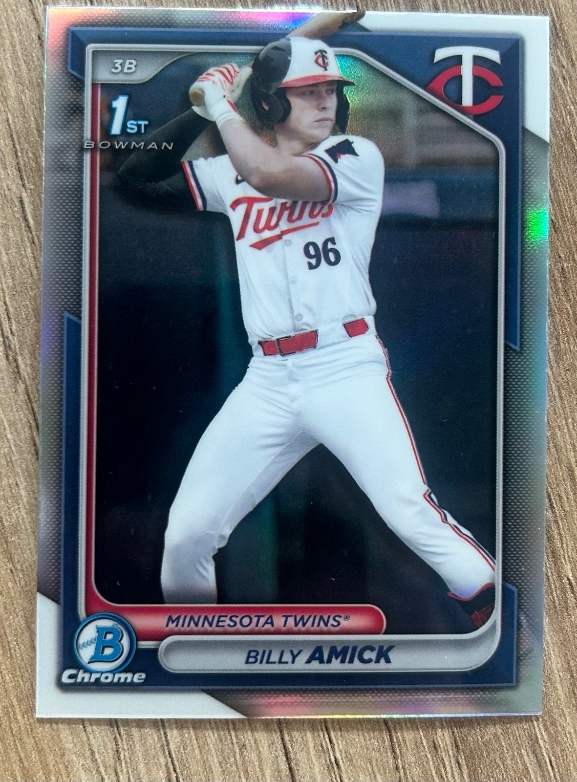 2024 1st Bowman Draft #BDC-68 Billy Amick Chrome Refractor Minnesota Twins