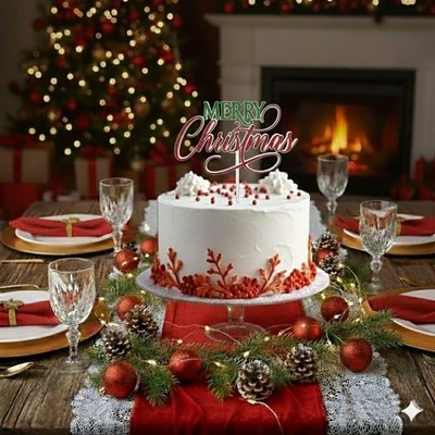 Frohe Weihnachten Cake Topper / Dekokorte / Xmas Cake Topper / Festliche Torte