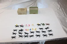 Vintage Ca. 1950's Plastic Cowboys Western Horses in Collectible Advertising Box