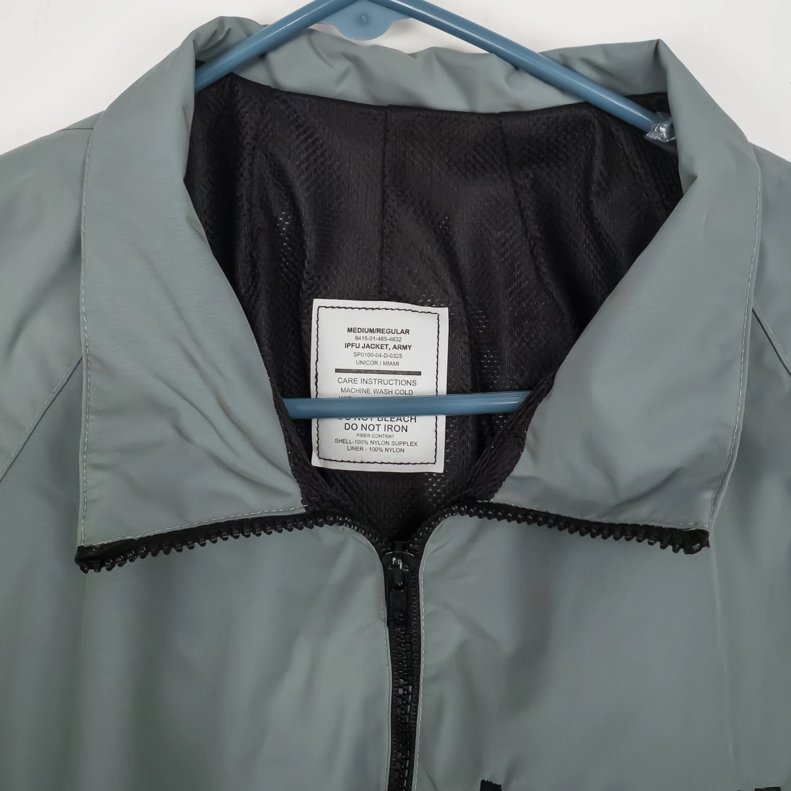 UNICOR IPFU Jacket Army Mens Medium Regular Grey Reflective Windbreaker Nylon image 5