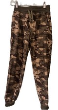 Wonder Nation Boys Sz. L 10-12 Green Camo Pants Elastic Waist Cuffed Ankles