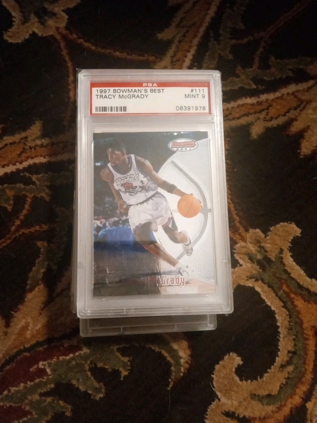 1997-98 Bowman's Best Tracy McGrady ROOKIE RC PSA 9 MINT #111 Toronto Raptors