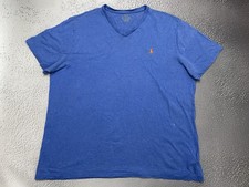 Polo Ralph Lauren Men  s Casual Light Blue V Neck Cotton Tee T-Shirt Size XL