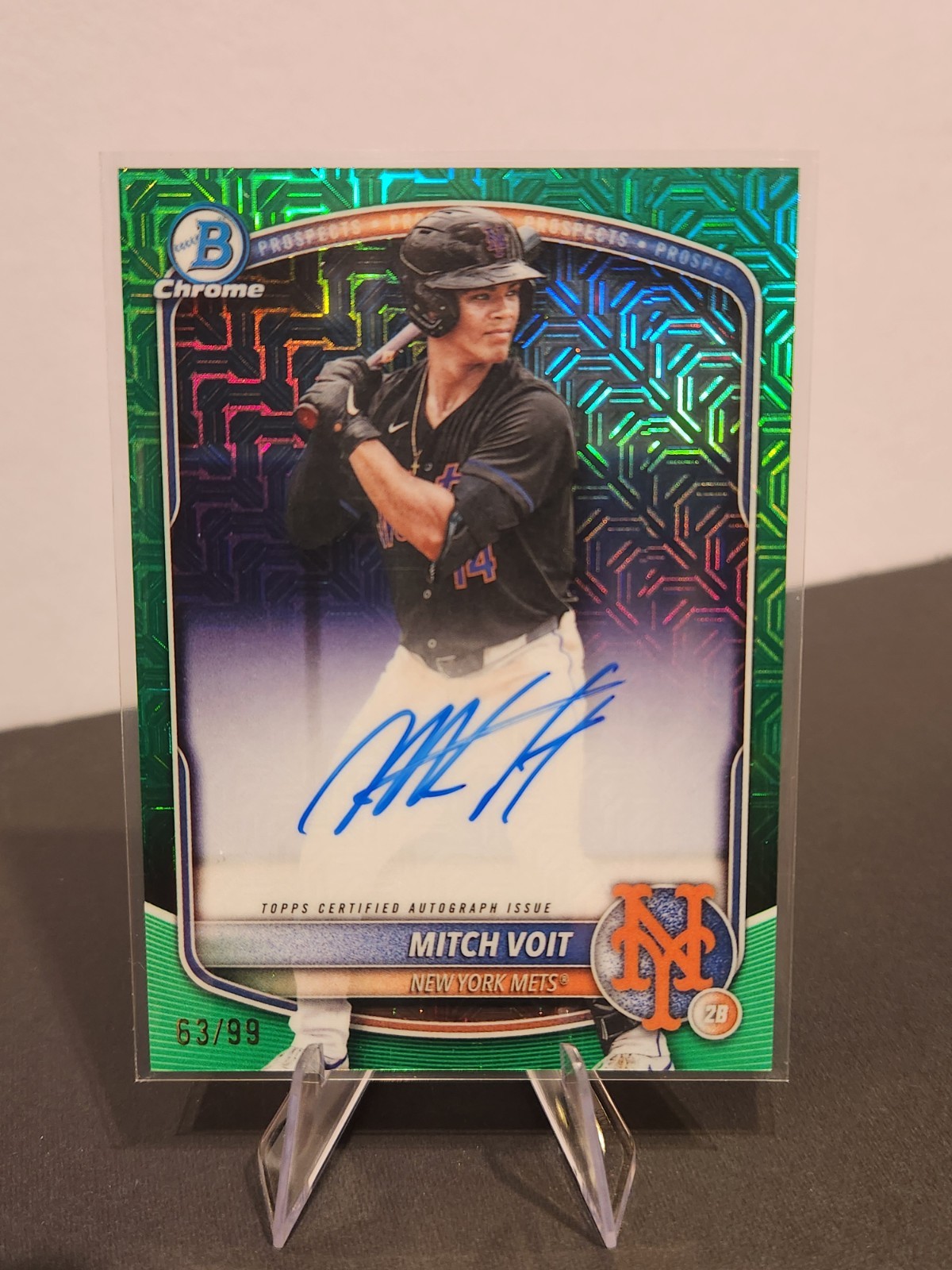 2025 Bowman Draft - Mitch Voit BMA-MV Autograph Green Mojo /99 Mets