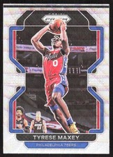 8771J 2021-22 Panini Prizm #28 Tyrese Maxey Silver Wave
