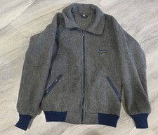 Patagonia Vintage 70s / 80s Grey Full Zip Fleece Sweater Jack USA Made Small