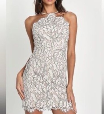 Lulus Delicate Darling Cream Lace Dress Size XS