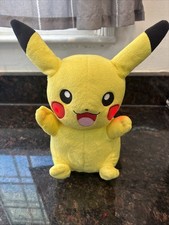 TOMY Pokemon Talking 10" PIKACHU Plush Moves ears and cheeks light up Works