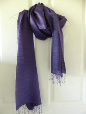 New Bluish Purple Silk Cashmere Blend Pashmina Lightwt Scarf Wrap Shawl 28x80"