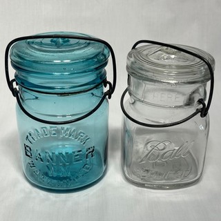 Two Less Common Variants BALL ECLIPSE and BANNER Pint Fruit Jars