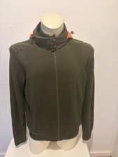 Polo Ralph Lauren RLX Strickjacke Oliv Größe L mit orangefarbener Kapuze