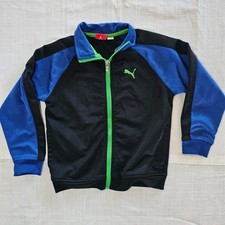 Kids Puma Zip Up Jacket in Black Blue  Green sz 4T