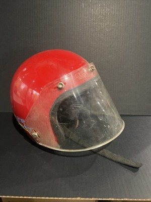 Vintage Lear Siegler Red Motorcycle Helmet Gran Prix Exceeds V-8 MOD FFS MFG USA
