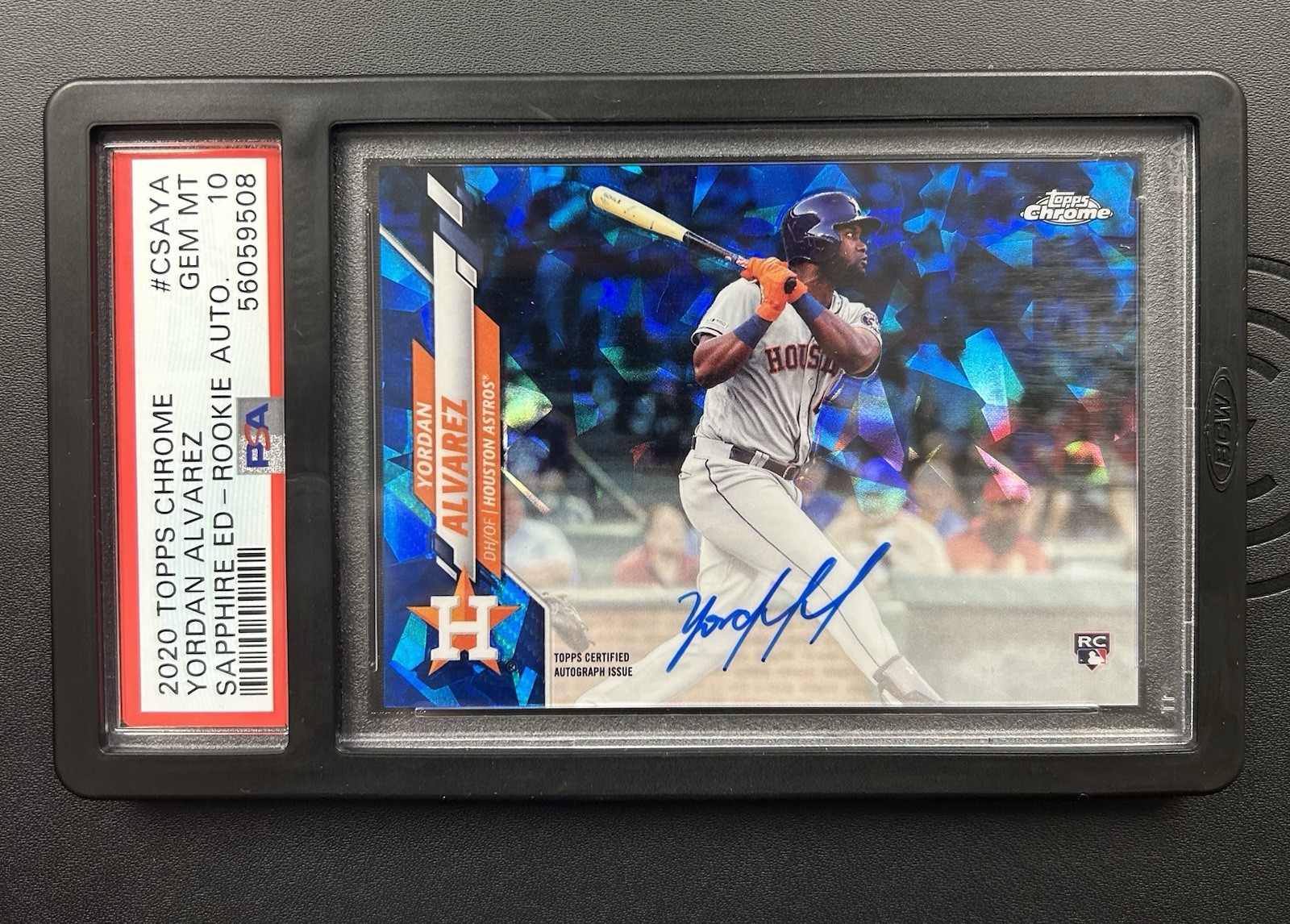 2020 Topps Chrome Sapphire Yordan Alvarez Rookie Auto PSA 10 - Astros #CSAYA