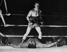 Rocky Graziano Over Ko'D Johnny Greco Montreal Canada 1951 Boxing Old Photo