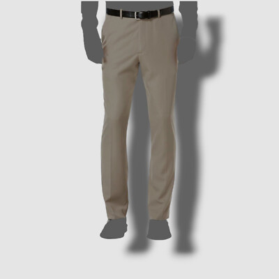 $96 Perry Ellis Portfolio Men's 36W 30L Beige Flat-Front Trousers Dress  Pants | eBay