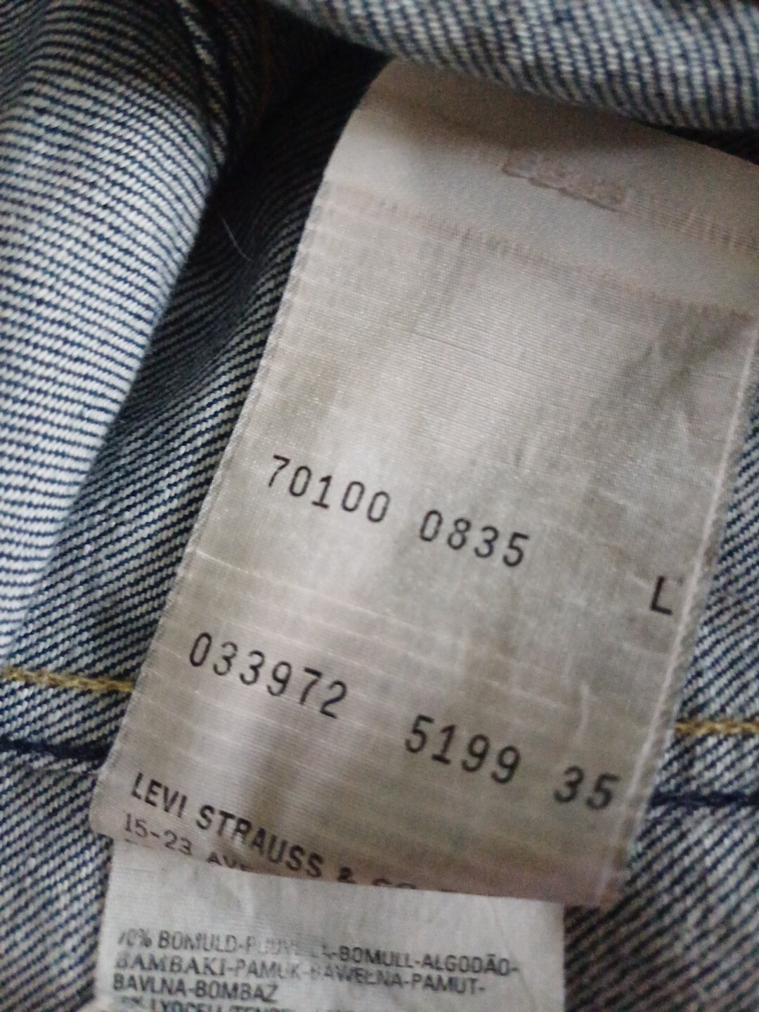 Levis Engineered Denim Jacket Large L MEDIUM BLUE… - image 13