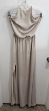 NWT Show Me Your Mumu Heather Halter Dress Solid Beige High Neck Size Medium 