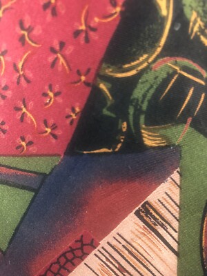 Robert Talbott Mens Silk Necktie Multicolor Abstract GUC