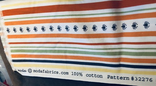 Haunted Mansion #32276 by Sanae 4 Moda Halloween Stripe Spiders & Dots 43"X7" - Picture 4 of 5