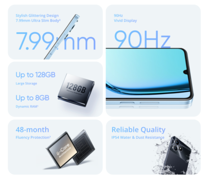 Realme Note 50 4G LTE Sky Blue - 3GB RAM - 64GB ROM - Unlocked