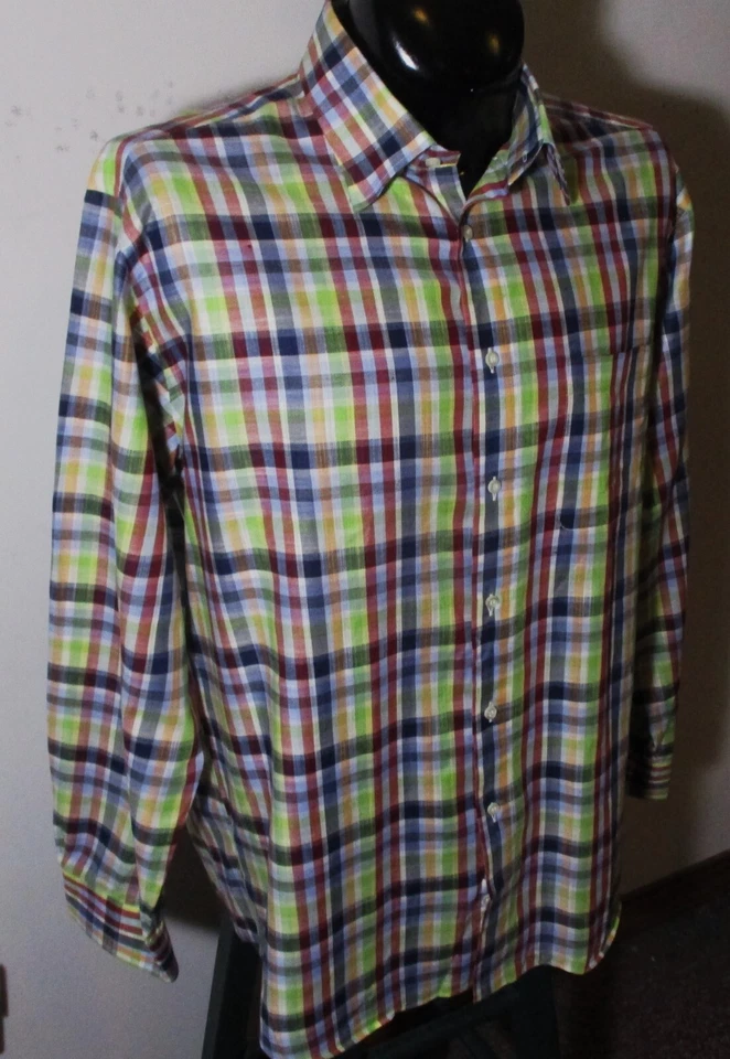 Camisa de lino manga larga verde óxido ST. CROIX "Italia" talla XL Foto 3 de 4