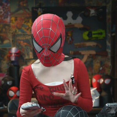 IN US First Generation Spider Man Mask Tobey Headgear 1：1  Elastic Fabric