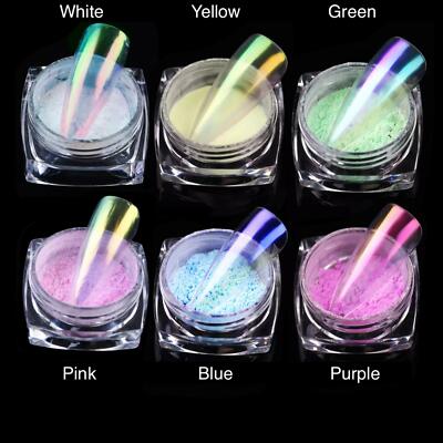 AURORA Transparent Magic Nail Powder Candy Colours Neon CHROME Mirror Mermaid UK