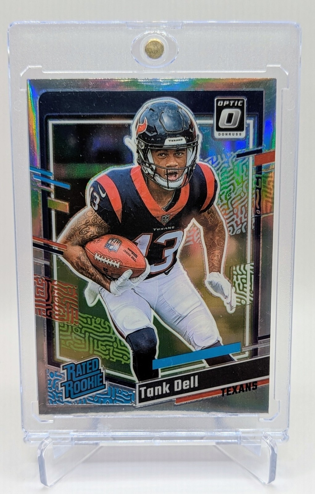 2023 Donruss Optic Preview Silver Holo Prizm #341 Tank Dell RC Houston Texans SP