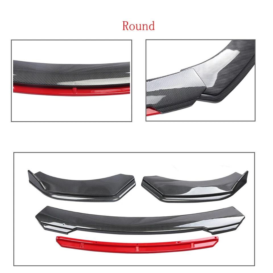 Carbon Style Front Bumper Lip Spoiler Splitter + Strut Rods For Renault Laguna — 第 4/4 张图片