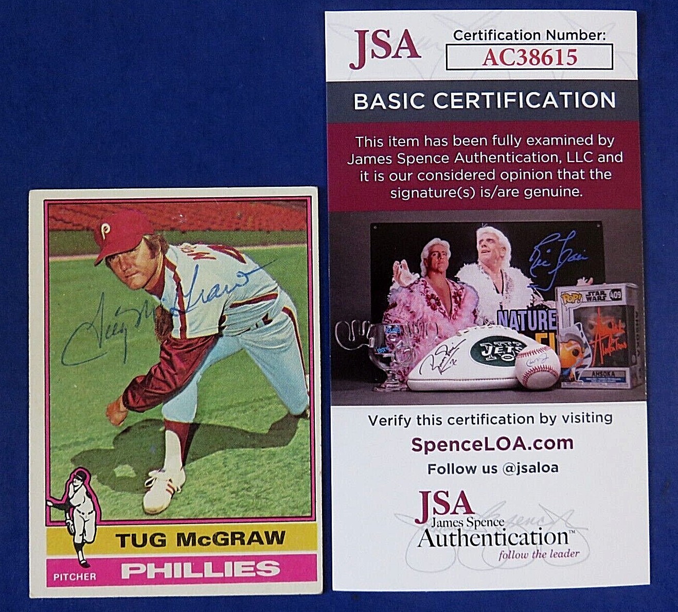 1976 TOPPS TUG McGRAW SIGNED BASEBALL CARD #565 ~ JSA AC38615 | eBay