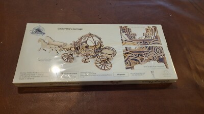 NEW SEALED Disney Ugears Cinderella s Carriage Coach 200 pc Wooden Model