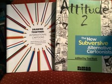 Drawing Together & Attitude 2 by Ted Roll/lot of 2 graphic compilations
