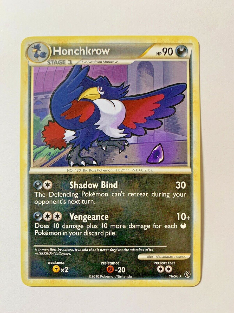 HONCHKROW - 16/90 - Undaunted - RARE - Pokemon Card - 2010
