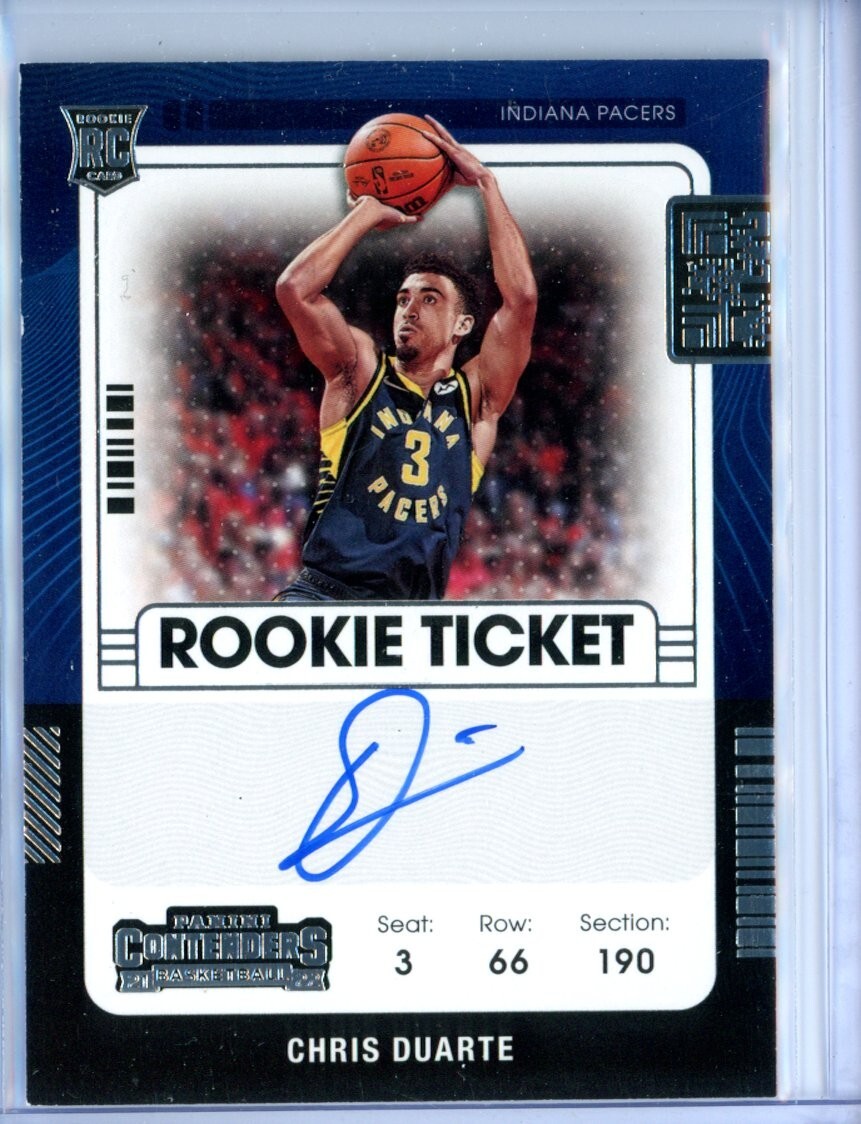 2021-22 Panini Contenders Rookie Ticket #113 Chris Duarte RC Auto