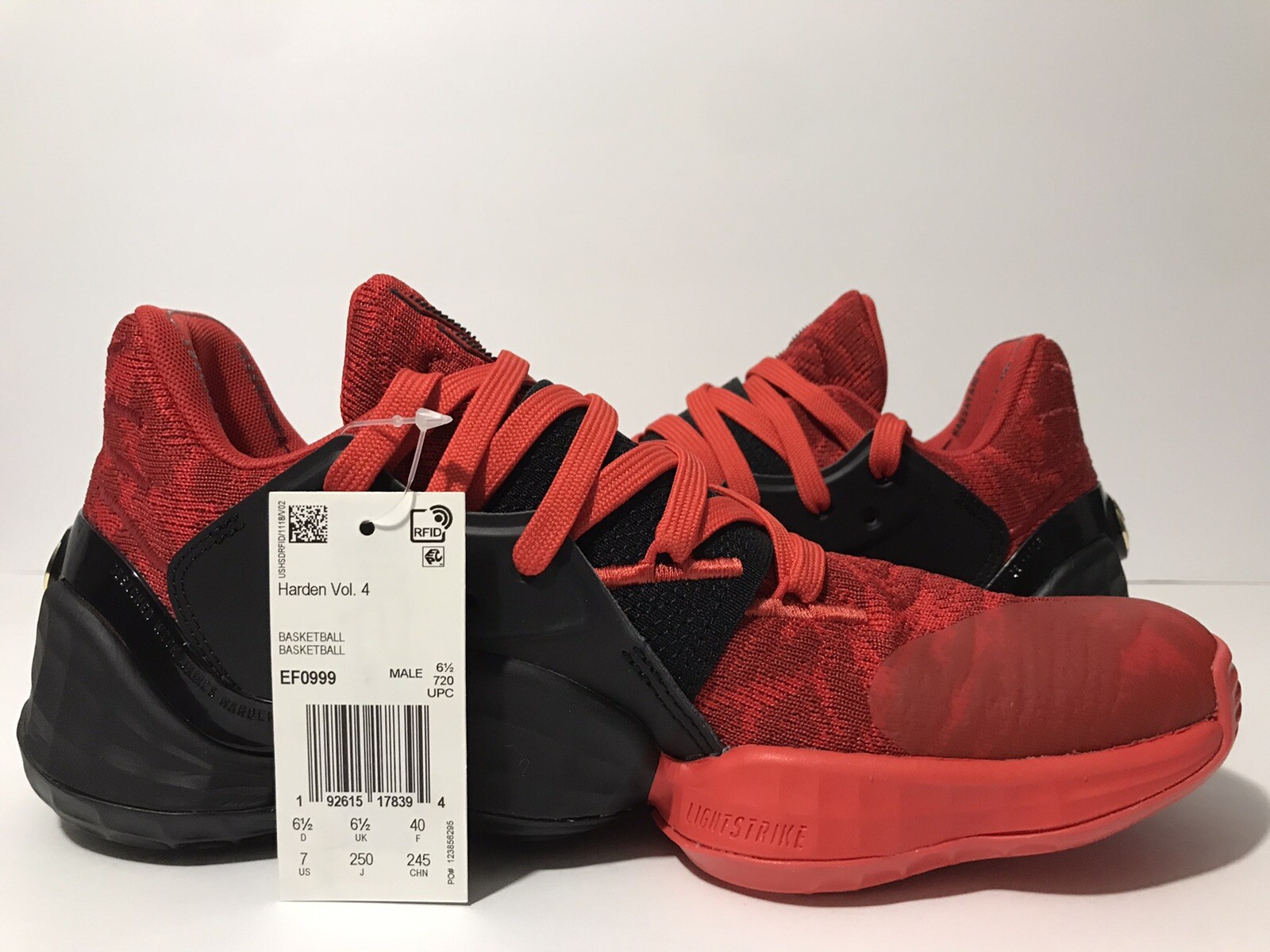 Adidas James Harden Vol.4 Red/Black EF0999 Sz 7 image 4