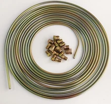 1Pcs Brake Line Tubing Kit Galvanized Steel 25 Ft. Roll Coil 3/16"OD 16 Fittings